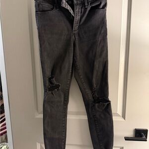 Abercrombie & Fitch Charcoal Distressed Skinny Jeans